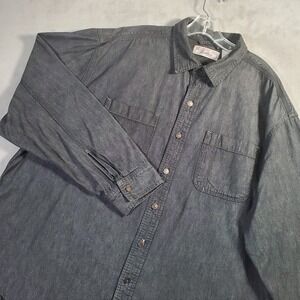 Levis Jean Shirt Mens 3XL Black Denim Pearl Snap Western Ranch Rodeo Workwear